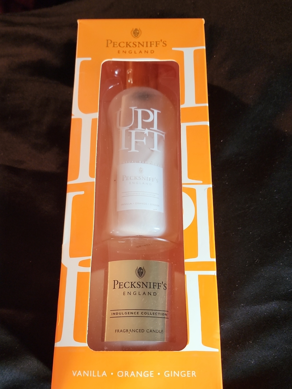 Pecksniff's Vanilla Orange Ginger Fragranced Candle Set - Orange Packaging
